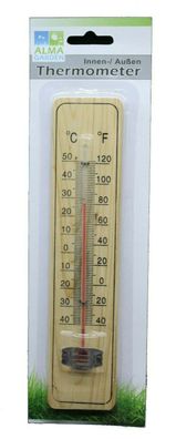 Holzthermometer Thermometer Innen Außen Holz Außenthermometer Analog 20 cm NEU?