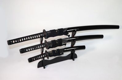 Snake Samurai-Schwerter-Set mit 12-mal gefalteter Damaststahl Klingen, Saja mit Schla
