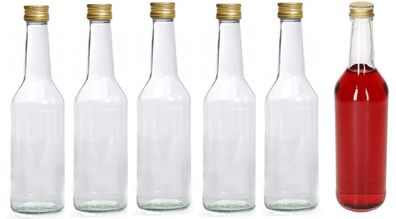 10 Glasflasche Geradhalshalsflasche leer 250 ml Füllvolumen incl. Schraubverschluss