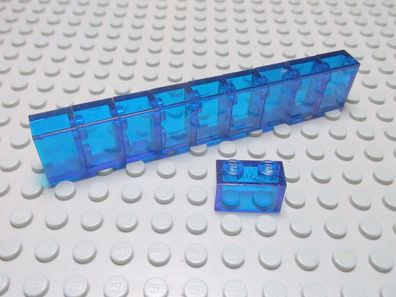 Lego 10 Basic Steine 1x2 hoch transparent dunkelblau Nummer 3065