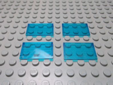 Lego 4 Scheiben transparent dunkelblau Autodach 2348b