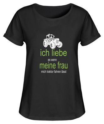 Landwirt Ich liebe es wenn mein Frau - Women Rollup Shirt-JCRSYUJ5