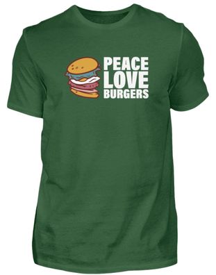 PEACE LOVE Burgers - Herren Basic T-Shirt-TTSFLU19