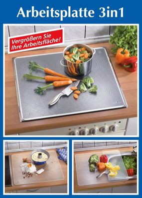 WENKO Herdabdeckplatte für Glaskeramik Kochfelder Maße ca. 56 x 50 cm