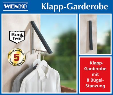 Wenko Klapp Garderobe Maße ausgeklappt : 37,5 x 26,5 x 3 cm