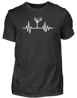 Herzschlag Heartbeat Cocktail Alkohol - Herren Basic T-Shirt-MFVV2MX0