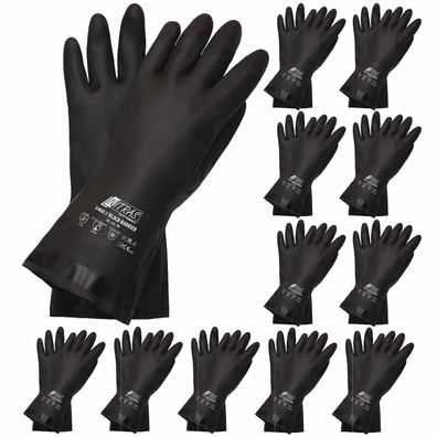 NITRAS Chloroprene-Handschuhe 3460 Black Barrier velourisiert 30 cm - 12 Paar