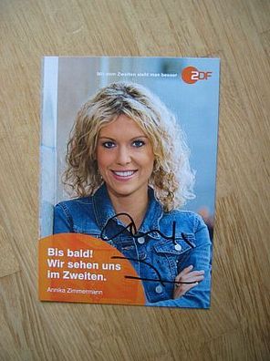 ZDF Fernsehmoderatorin Annika Zimmermann - handsigniertes Autogramm!!!