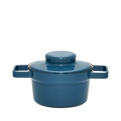 RIess Aromapot Emaille Topf mit Deckel 16 cm 0,75 Liter Silent Blue