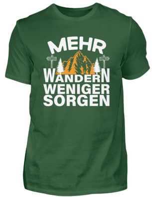 MEHR Wandern Weniger SORGEN - Herren Basic T-Shirt-XP7EMRIR