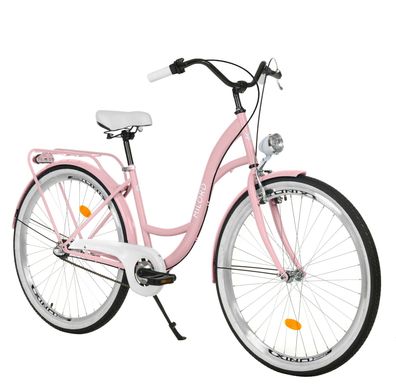 26 Zoll Damenfahrrad MILORD Citybike Retro Stadtrad Vintage Pink Fahrrad 3 Gänge