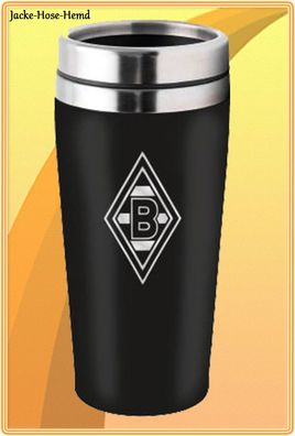 Borussia Mönchengladbach Thermobecher Becher Schwarz BMG Logo Raute 450ml NEU