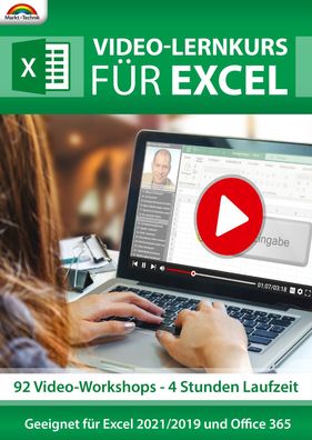 Excel 2021 - 2019 Video Lernkurs - 4 Stunden - 92 Themen - PC Download Version