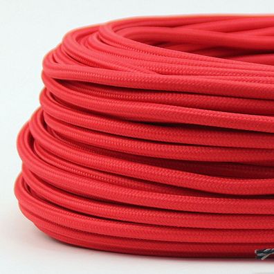 Textilkabel Stoffkabel rot 3-adrig 3x0,75 Gummischlauchleitung 3G 0,75 H03VV-F ...