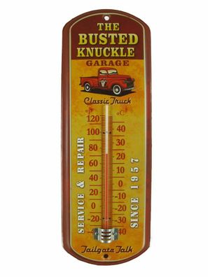 Blech Thermometer "ClassicTruck" Ford PickUp Reparatur Werkstatt 30x10cm NEU