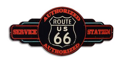 Blechschild "Route 66" Straßenschild USA Interstate Pin Up 48x48cm NEU