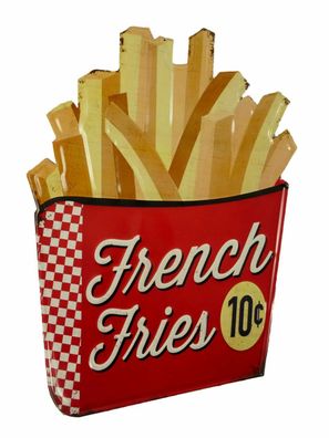 Blechschild "French Fries" Pommes Frites Burger Imbiss Kartoffel 50x32cm Neu
