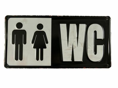 Blechschild "WC" Herren Damen Toilette Gäste-WC Bad Dusche Diner Bar 15x30cm neu