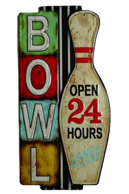 Blechschild "Bowl" Bowling Kegeln Strike Spare Pin Bowlen Kneipe 40x20cm NEU