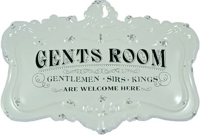Blechschild "Gents Room" Herren Männer Men Sirs Gentleman Partyraum 30x54cm NEU