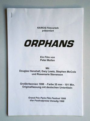Orphans - Douglas Henshall, Gary Lewis, Peter Mullan - Presseheft + 1 Pressefoto