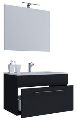 Nywo Bad Möbel Set Waschbecken Unterschrank Wandspiegel Badezimmer Waschtisch