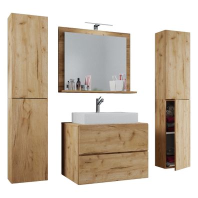 LendasXL Bad Set Waschbecken Unterschrank Wandspiegel Badezimmer Waschtisch