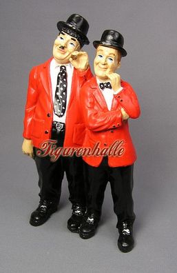 Dick & Doof Arm in Arm mit roter Jacke als Dekofigur Statue Skulptur DvD