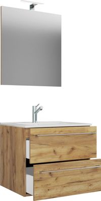 Badinos Bad Möbel Set Waschbecken Unterschrank Wandspiegel Badezimmer Waschtisch