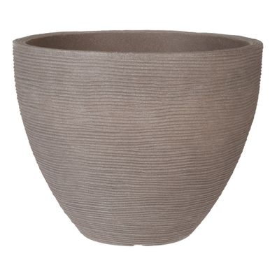 Blumentopf rund 31cm - taupe - Rillen Topf Blumen Kübel Pflanzkübel Topf