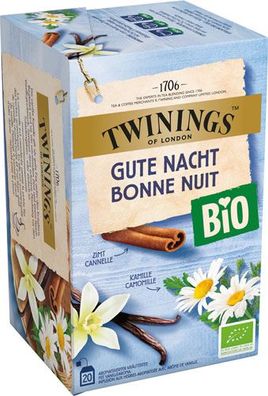 Twinings BIO Gute Nacht, aromatisierter Kräutertee mit Vanillearoma, Teebeutel i