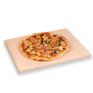 ICQN Pizzastein, 30x38 rechteckig, aus Cordierit bis 900°, für Backofen und Gasgrill