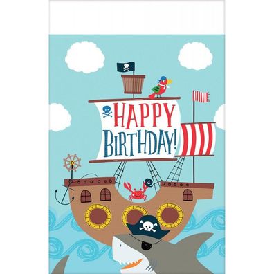 Pirat Happy Birthday Tischdecke 137 x 243 cm