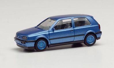 Herpa 034074-002 - VW Golf III VR6 blaumetallic, Felgen blau. 1:87