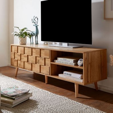 Wohnling TV Schrank 160x51x40cm Lowboard Holz Fernsehkommode Fernsehschrank