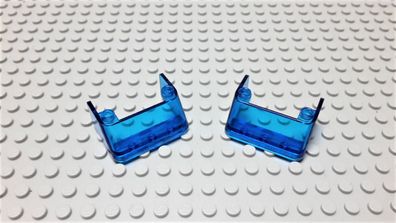 Lego 2 Windschutzscheiben Cockpit 3x4x1 transparent Dunkelblau Nummer 2437