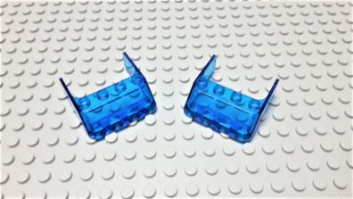 Lego 2 Windschutzscheiben Cockpit 4x4x1 transparent Dunkelblau Nummer 6238
