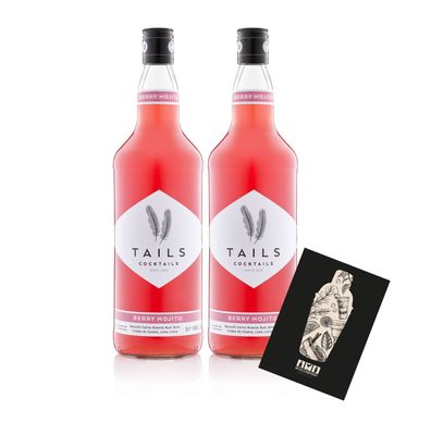 Tails Cocktails 2er Set Berry Mojito 2x 1L (14,9% Vol) Fertig Cocktail Ready to drink