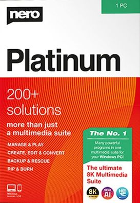 Nero Platinum 2022 - Lizenz für 1 PC - nicht zeitlich begrenzt- Download Version
