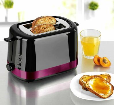 Gourmetmaxx Designer Toaster 850W Krümel Auftau Aufback Stopp Brotaufsatz Violet