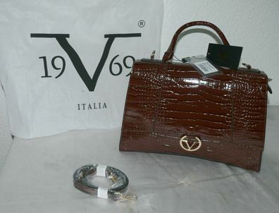 Versace VI20AI0020 RIGIDA A MANO 19V69 Italia Leder Damen Schulter Tasche Braun