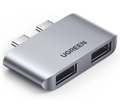 Ugreen CM413, 2x USB-C to 2x USB 3.1 Adapter Konverter Splitter USB HUB grau