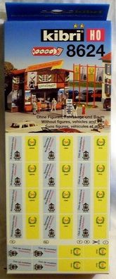 Kibri 8624: Verkaufsstand und Werbebanner, Ausgestaltungs-Set Spur H0, NEU & OVP