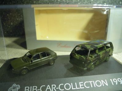 Herpa: Michelin BIB Car-Collection 1997 "Bundeswehr VW Golf & T4", H0, NEU & OVP