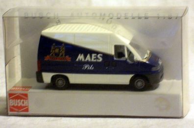Busch 47383: Peugeot Boxer "Maes Pils", Fertigmodell in 1/87, NEU & OVP