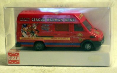 Busch 47922: Iveco Daily "Circus Renz", Fertigmodell in 1/87, NEU & OVP