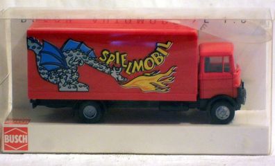 Busch 40747: Mercedes LP809 "Spielmobil", Fertigmodell in 1/87 - NEU