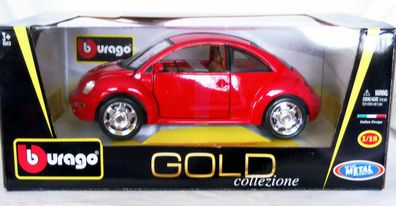 Bburago 18-12021: Volkswagen New Beetle in rot, Metall-Modell in 1/18, NEU & OVP