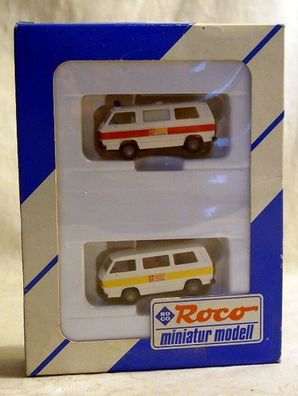 Roco 1385: VW Bus-Set "ASB", 2x VW T3 "Arbeiter-Samariter-Bund", H0, NEU & OVP