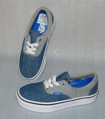 Vans ERA K'S Canvas Kinder Schuhe Freizeit Sneaker 31 UK13 Jeans Blue Gray White